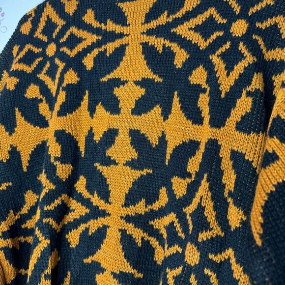 Enchante knit sweater sparkly glitter orange black knitted warm cozy grandmacore - Picture 6 of 8